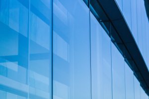 Close-up of office tinted window